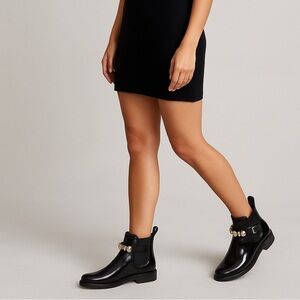 🖤 Henry Ferrera Black Rhinestone Rain Boots 🖤